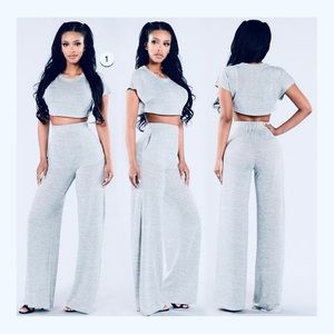 “Netflix and Chill” heather grey lounge set